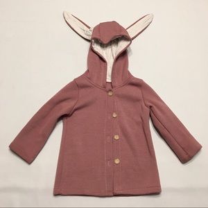 Button Up Bunny Hooded Sweater